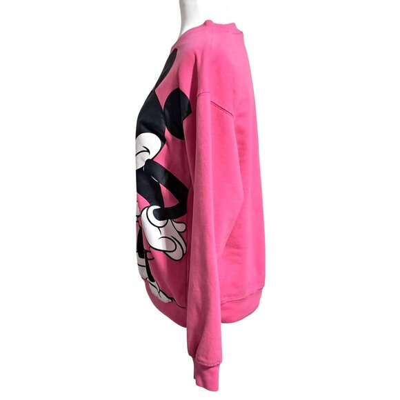 Disney Pink Minnie Mouse Angry Womens Sweatshirt M(7-9) Cotton/Polyester Crewnec - Picture 9 of 12